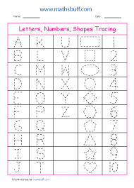 Alphabets Numbers Shapes Tracing